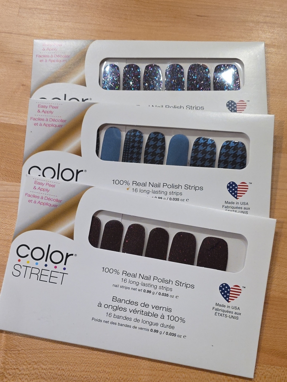 Color Street 100% Real Nail Polish Strips Lot Of 3 Sets